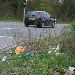 Litter on road